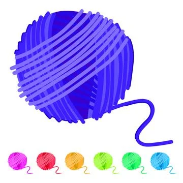 Doodle ball yarn vector cartoon graphic 스톡 일러스트