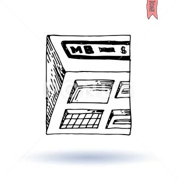 Doodle Bank icon set , hand drawn illustration. Stock Illustration