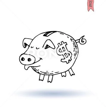 Doodle Bank icon set , hand drawn illustration. Stock Illustration