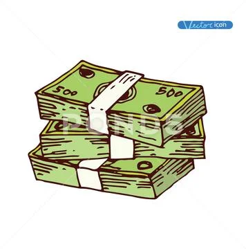 Doodle Bank icon set , hand drawn illustration. Stock Illustration