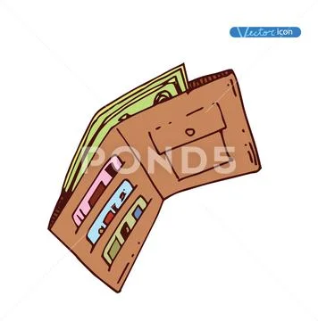 Doodle Bank icon set , hand drawn illustration. Stock Illustration