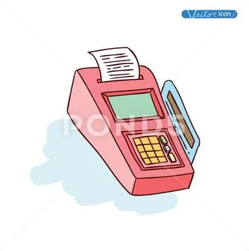 Doodle Bank icon set , hand drawn illustration. Stock Illustration
