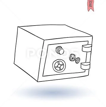 Doodle Bank icon set , hand drawn illustration. Stock Illustration