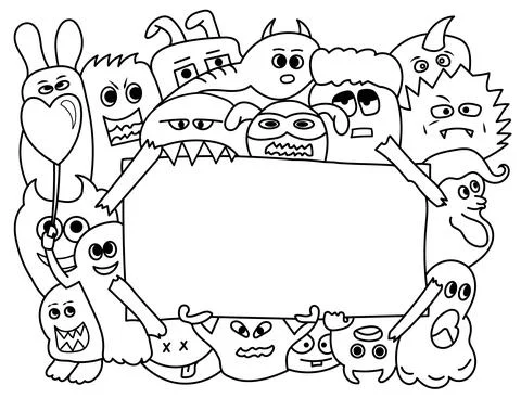 Doodle with banner Stock Illustration