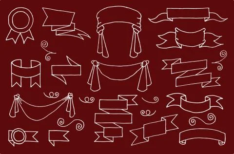 Doodle Banners Set Stock Illustration