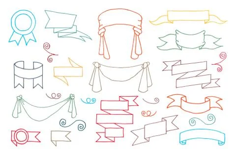 Doodle Banners Set Stock Illustration