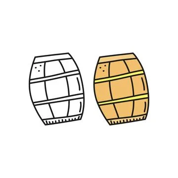 Doodle barrel icon. Illustrazione stock