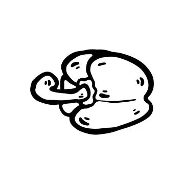 Doodle Bell Pepper Vector Illustration Stock Illustration