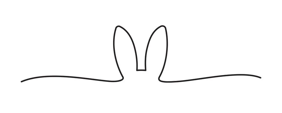 Doodle black Easter bunny ears scribble banner Stock Illustration