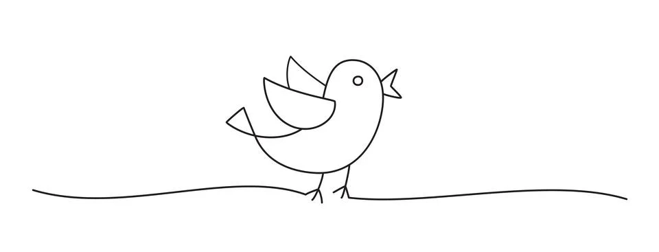 Doodle black Easter chick bird scribble banner Illustrazione stock