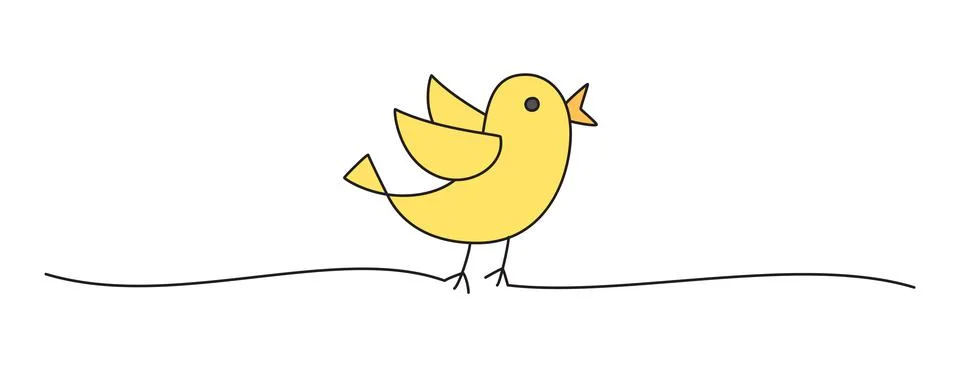 Doodle black Easter chick bird scribble banner Stock Illustration