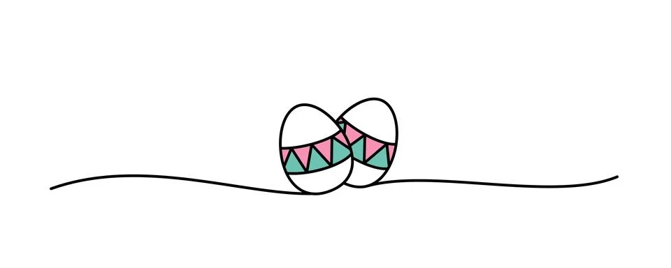 Doodle black Easter eggs scribble banner Stock Illustration