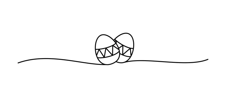 Doodle black Easter eggs scribble banner Illustrazione stock