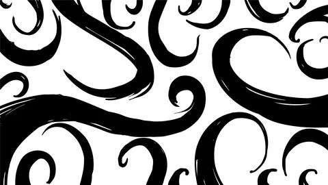 Doodle black tentacles on a white background. Texture of weaving with weavi.. 스톡 일러스트