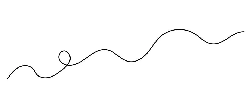 Doodle black wavy line, vector isolated illustration, decorative simple desig Stock Illustration