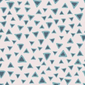 Doodle blue triangle seamless pattern on light background. Abstract triangles 스톡 일러스트
