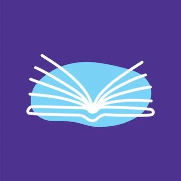 Doodle book icon handdrawn with thin line and colored with colorful blobs Stock Illustration