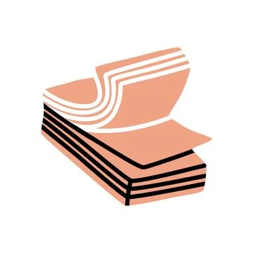 Doodle book or notebook icon hand drawn in a modern minimalistic style Stock Illustration