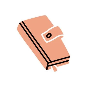 Doodle book or notebook icon hand drawn in a modern minimalistic style Illustrazione stock