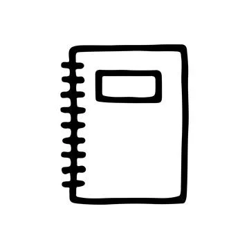 Doodle book or notebook icon hand drawn with black line Illustrazione stock