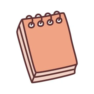 Doodle book or notebook icon hand drawn with thin line and colored Illustrazione stock