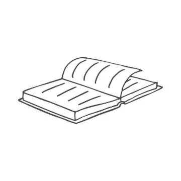 Doodle book. Vector illustration isolated on white background. Stock Illustration
