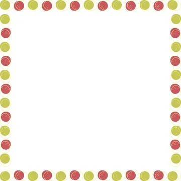 Doodle border with blobs colorful elements. Trendy graphic template. Cute e.. Stock Illustration