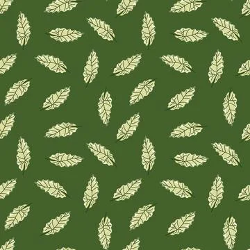 Doodle botanic seamless pattern with hand drawn random leaf silhouettes print Illustrazione stock