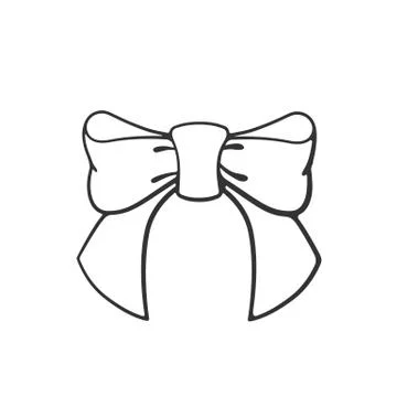 Doodle bow-knot of ribbon Stock Illustration
