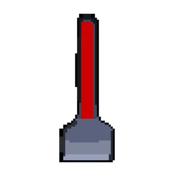 Doodle brick chisel pixel art vector illustration Stock Illustration