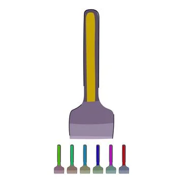 Doodle brick chisel vector cartoon graphic Stock Illustration