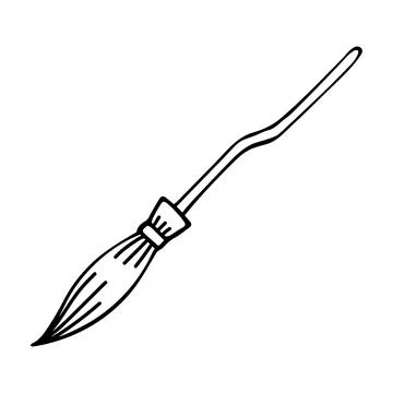 Doodle broom. Hand-drawn vector illustration Stock Illustration