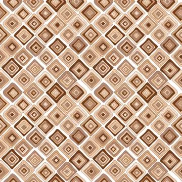 Doodle brown rhombus seamless pattern Stock Illustration