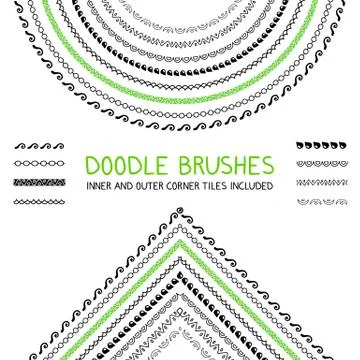 Doodle brushes set Stock Illustration