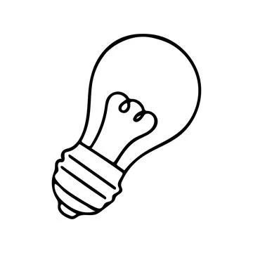Doodle bulb isolated on white background. Stock Illustration