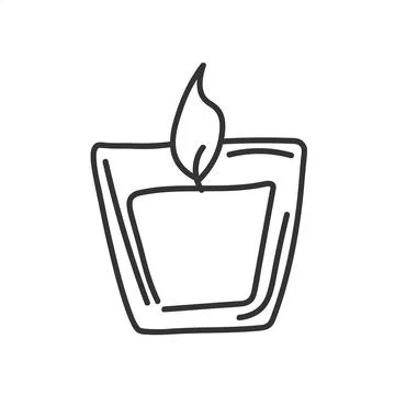 Doodle burning candle vector illustration Stock Illustration
