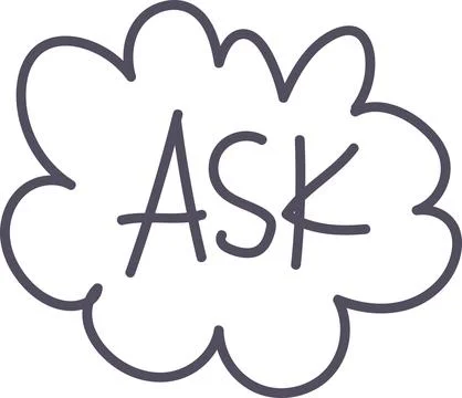 Doodle button ask icon elements. Ai interface illustration Stockillustratie