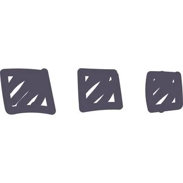 Doodle button ellipsis icon elements. Ai interface illustration Stockillustratie