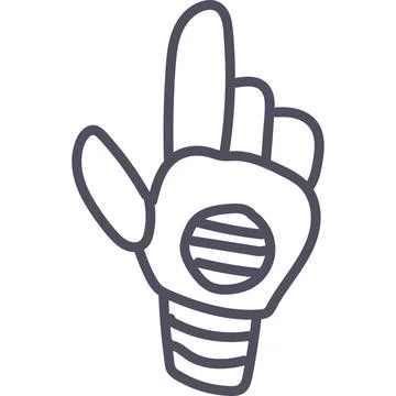 Doodle button hand icon elements. Ai interface illustration Stock Illustration