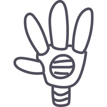 Doodle button hello icon elements. Ai interface illustration Illustrazione stock