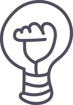 Doodle button lamp icon elements. Ai interface illustration イラスト素材