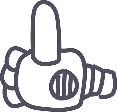 Doodle button thumbs up icon elements. Ai interface illustration 库存插图