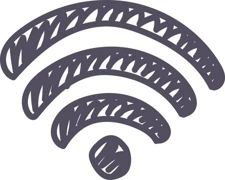 Doodle button wi-fi icon elements. Ai interface illustration イラスト素材