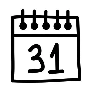 Doodle calendar. Hand-drawn vector illustration Stock Illustration