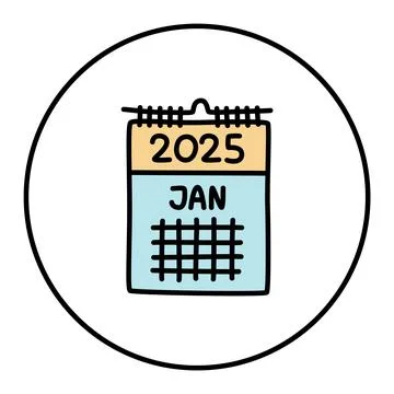 Doodle calendar schedule icon hand drawn with thin line in minimalistic style Illustrazione stock