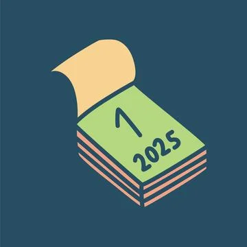 Doodle calendar schedule icon hand drawn in a modern minimalistic style Illustrazione stock