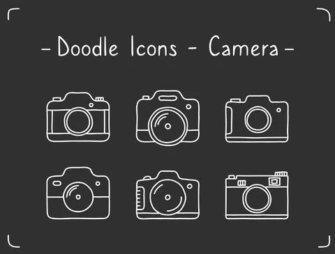 Doodle Camera Icons Stock Illustration