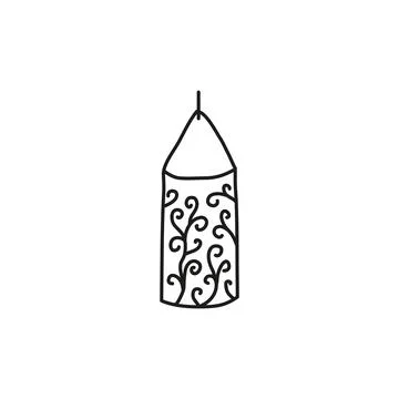 Doodle candle icon. Stock Illustration