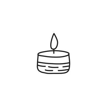 Doodle candle icon. Stock Illustration
