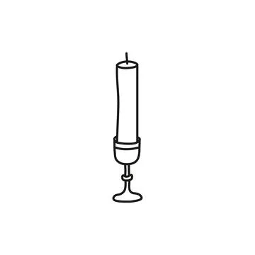 Doodle candle icon. Stock Illustration